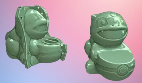 Molde macetero bulbasaur con pokebola