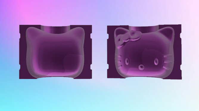 Molde macetero hello kitty rostro